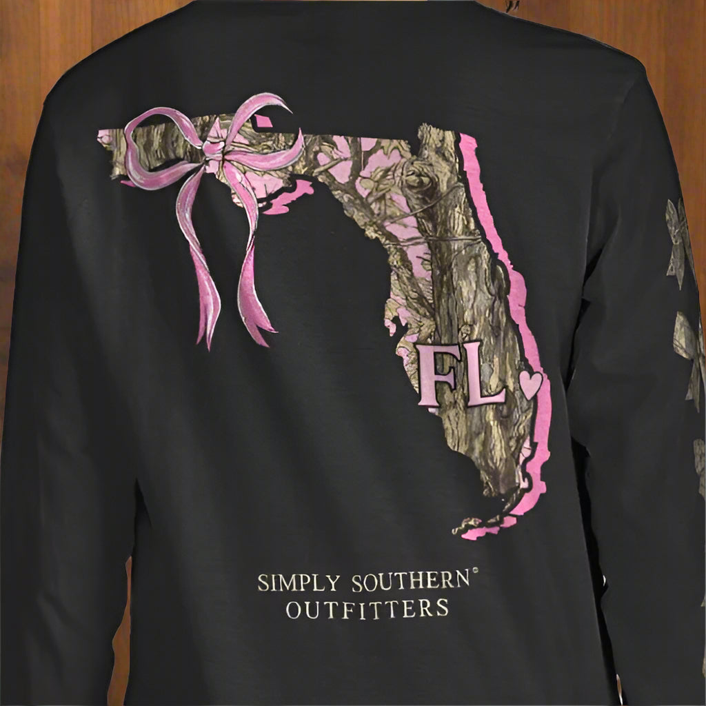 Simply Southern Pink Camouflage Florida Long Sleeve T-Shirt