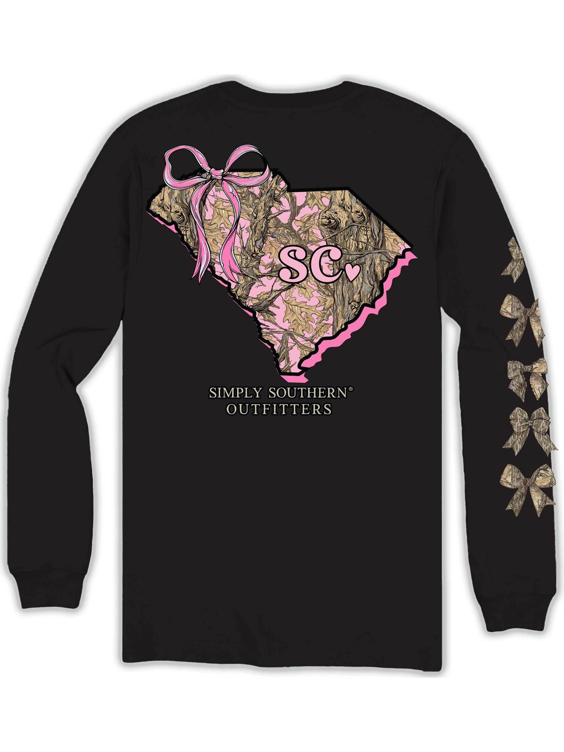 Simply Southern Pink Camouflage South Carolina Long Sleeve T-Shirt