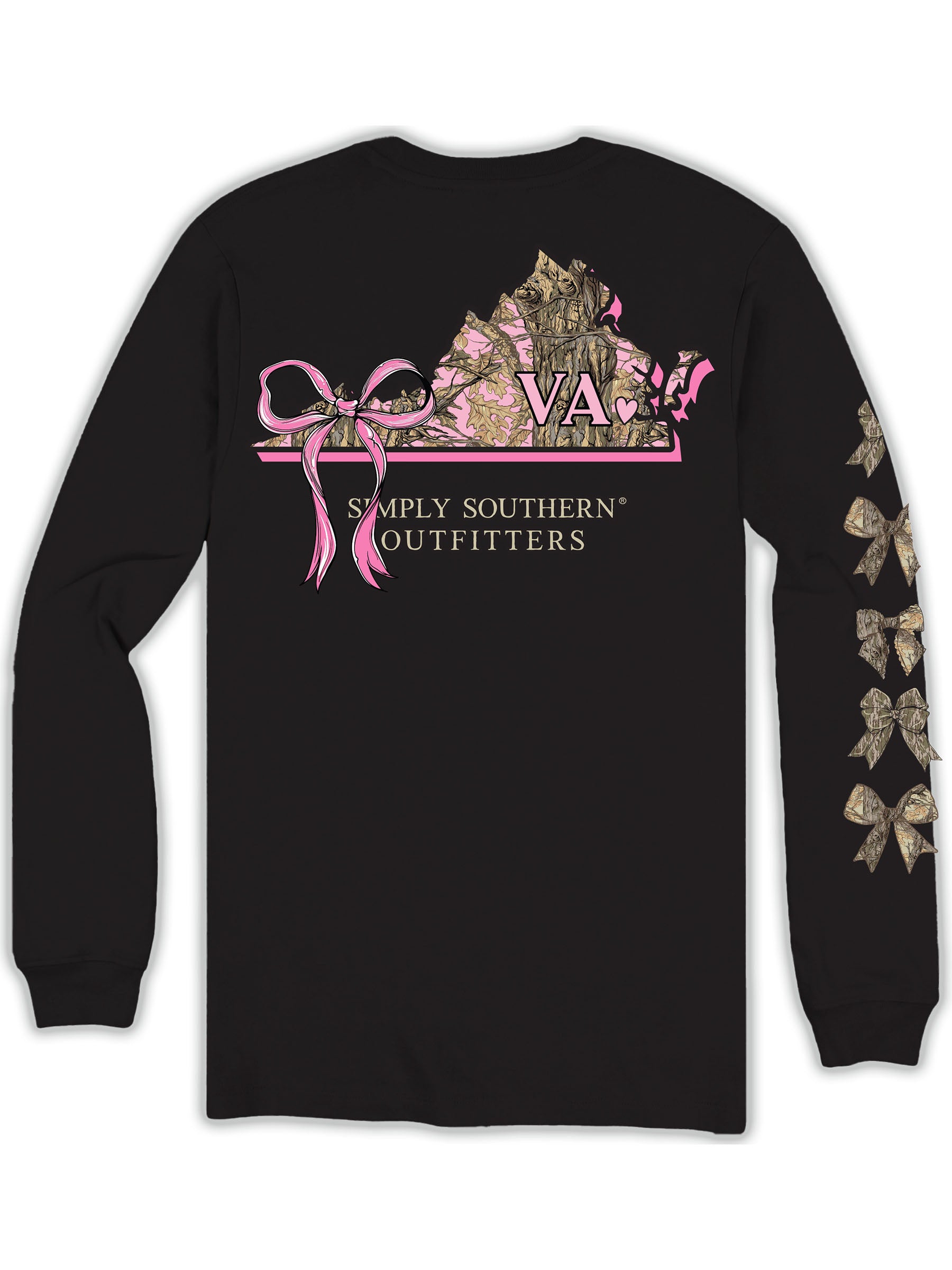 Simply Southern Pink Camouflage Virginia Long Sleeve T-Shirt