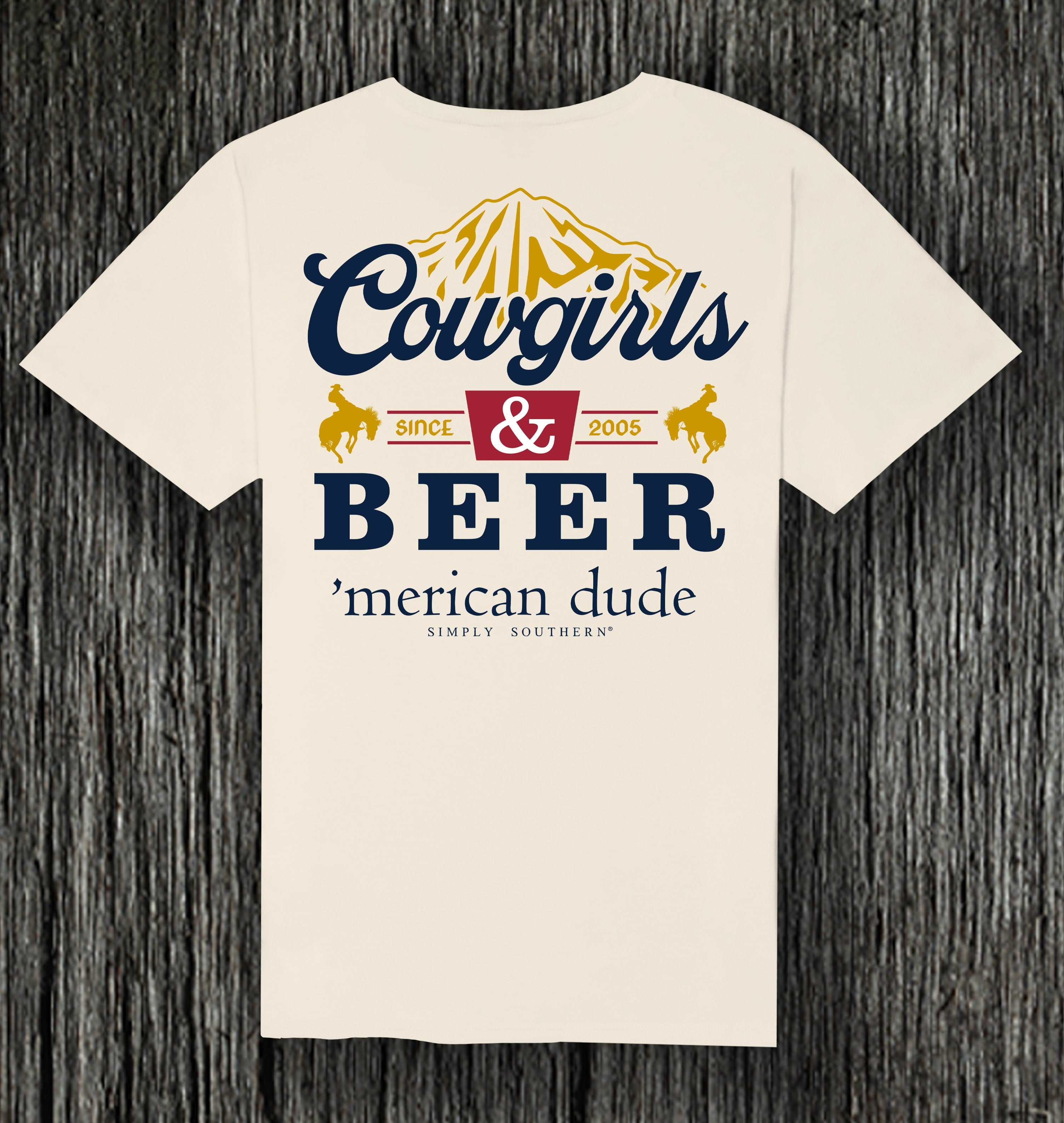 Cowgirls and Beer 'Merican Dude Men's T-Shirt – Simply Southern's Patriotic Edition