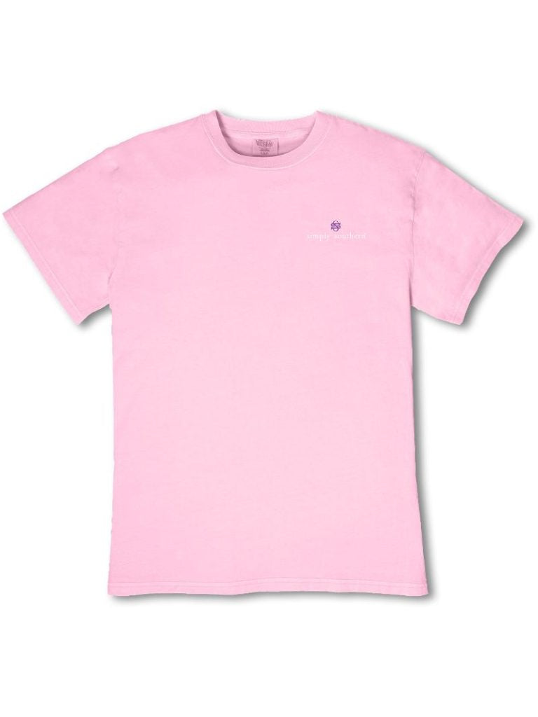 Simply Southern shell bow mineral washed short sleeve tee front view