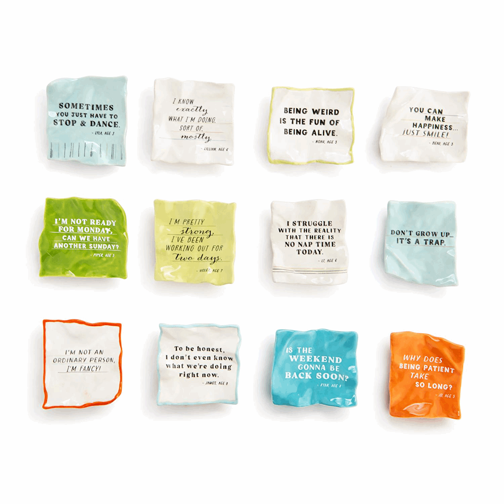 Snack Time Notepaper Quote Ceramic Magnets