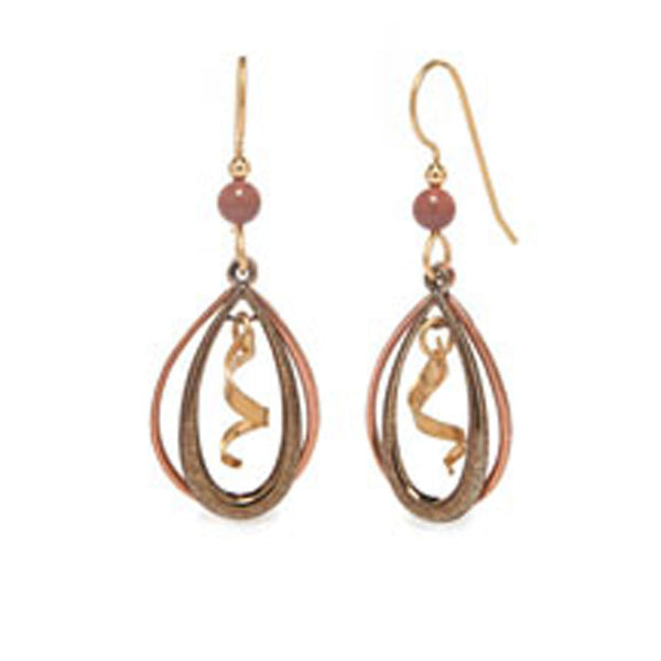 Silver Forest Gold Open Teardrop USA Hand Crafted Hypoallergenic Earrings