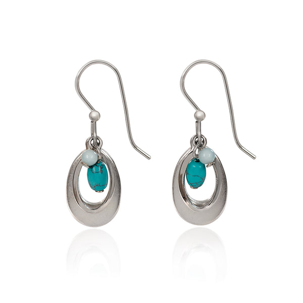 Silver Forest Silver Teardrop with Bead USA Hand Crafted Hypoallergenic Earring