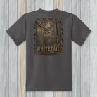 Youth Whitetail Country t-shirt on a charcoal 50/50 blend tee featuring a vintage whitetail deer graphic.