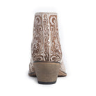 Western Moxie Hand-tooled Boots Booties in White Chocolate