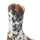 Mesa Cloud Handtooled Leather Boots in Black & White