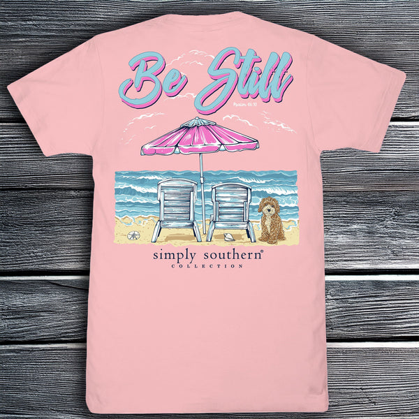 Simply Southern “Be Still” Short Sleeve Cotton Tee – Pink