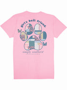 Simply Southern Women’s GIrl's Best Friend Patchwork Paw Print Graphic T-Shirt  Back View