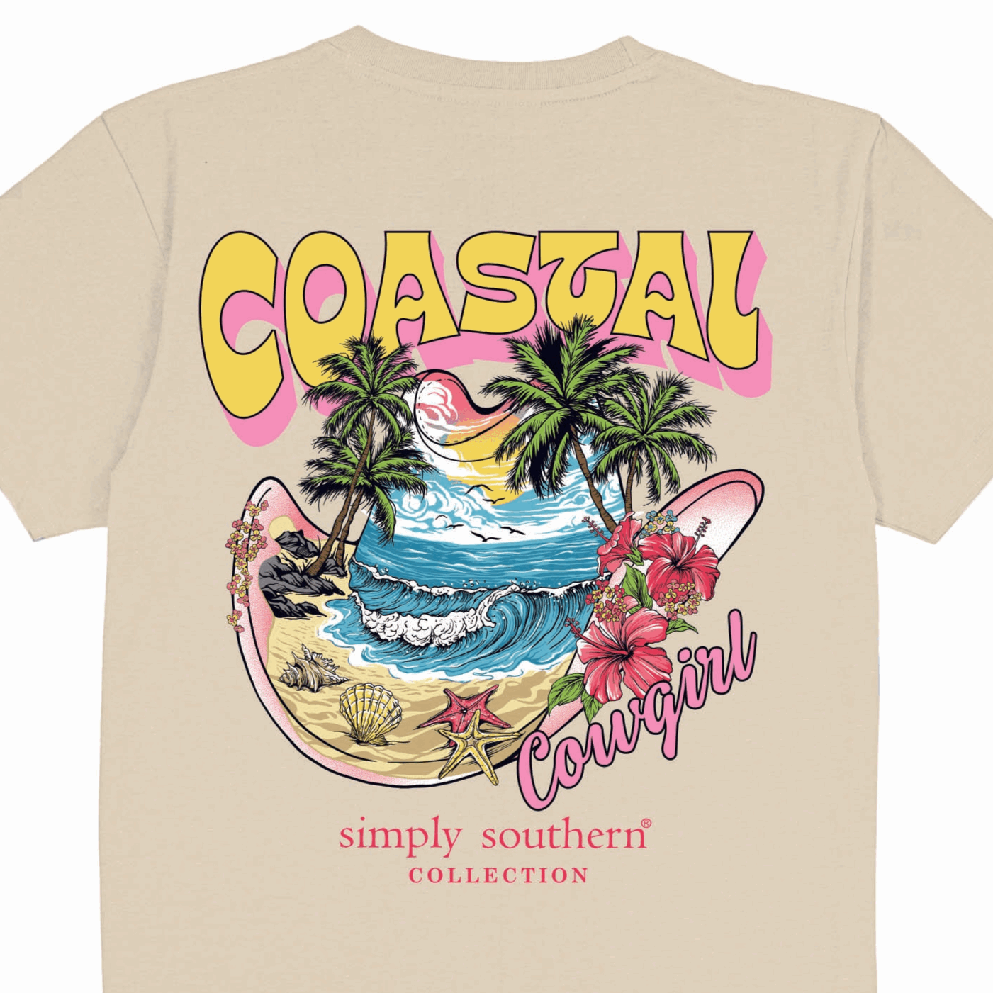 Simply Southern Women’s Coastal Cowgirl Beach Graphic Short Sleeve T-Shirt