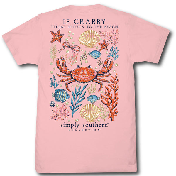 Simply Southern “If Crabby Please Return to the Beach” Short Sleeve Tee – Pink