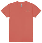 Front view of Simply Southern rust 100% cotton short sleeve T-shirt with a small Simply Southern Collection logo on the left chest.