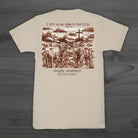 Simply Southern clay short sleeve t-shirt featuring Highland cows, hills, cross, and Psalm 121:1 “I lift up my eyes to the hills” back graphic