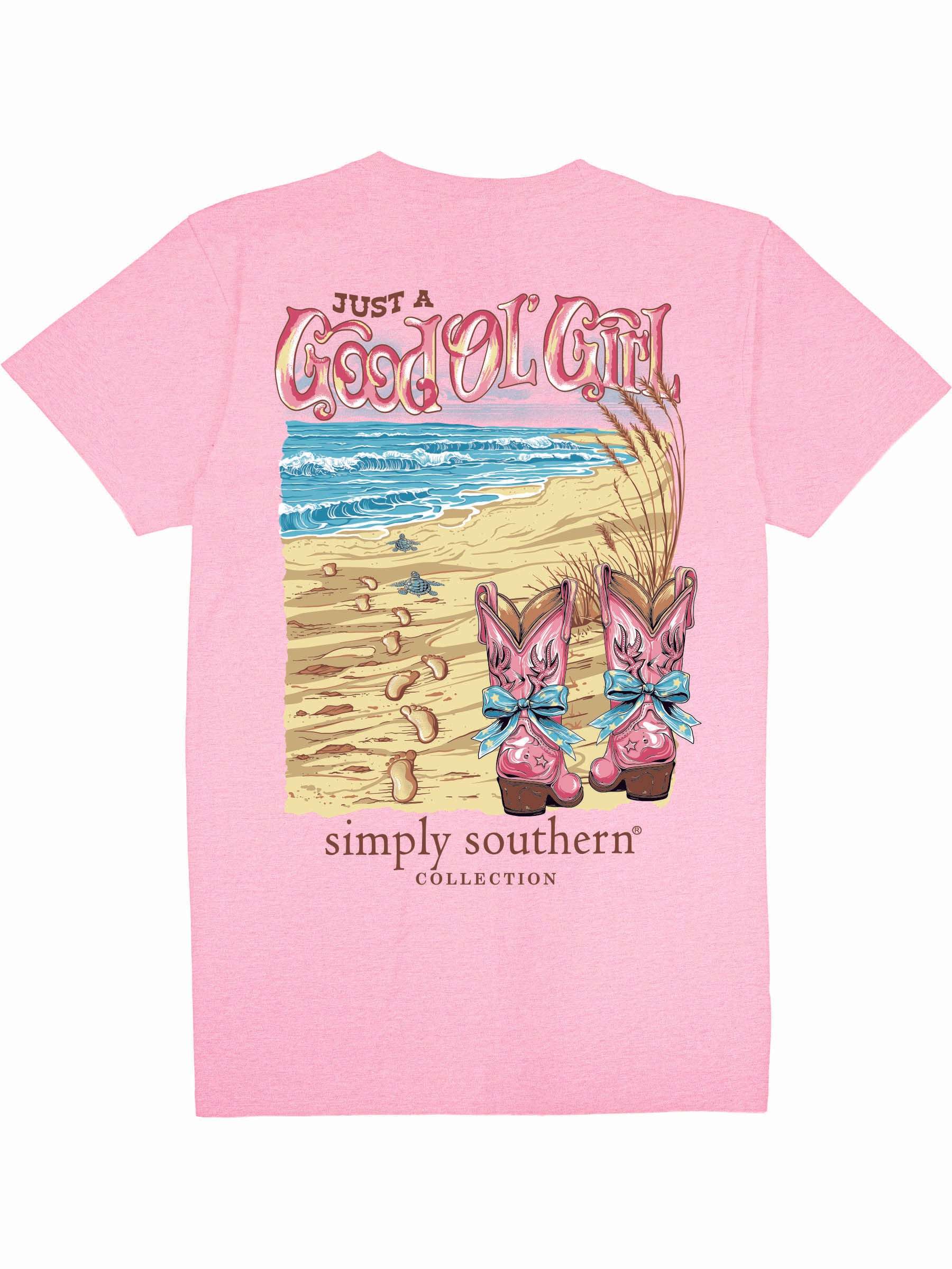 Simply Southern Women’s Just A Good Ole Girl Short Sleeve Graphic T-Shirt Back View