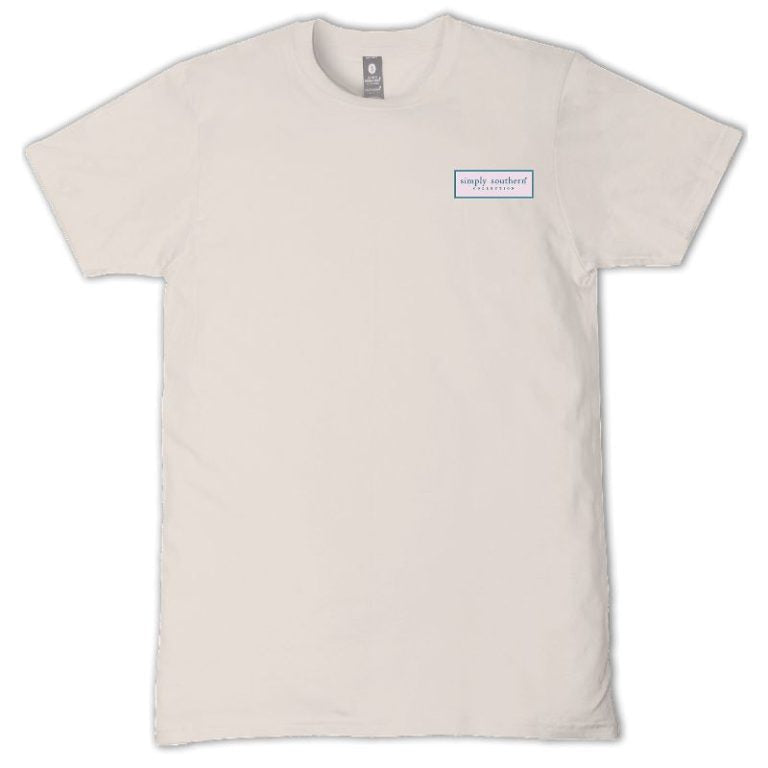 Simply Southern His Mercies Are New Every Morning t-shirt front view in light neutral color with small chest logo