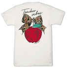 Simply Southern linen short sleeve t-shirt with Teacher Vibes apple and camouflage bow back graphic