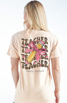 Simply Southern Women’s Teacher Short Sleeve Graphic T-Shirt Model View