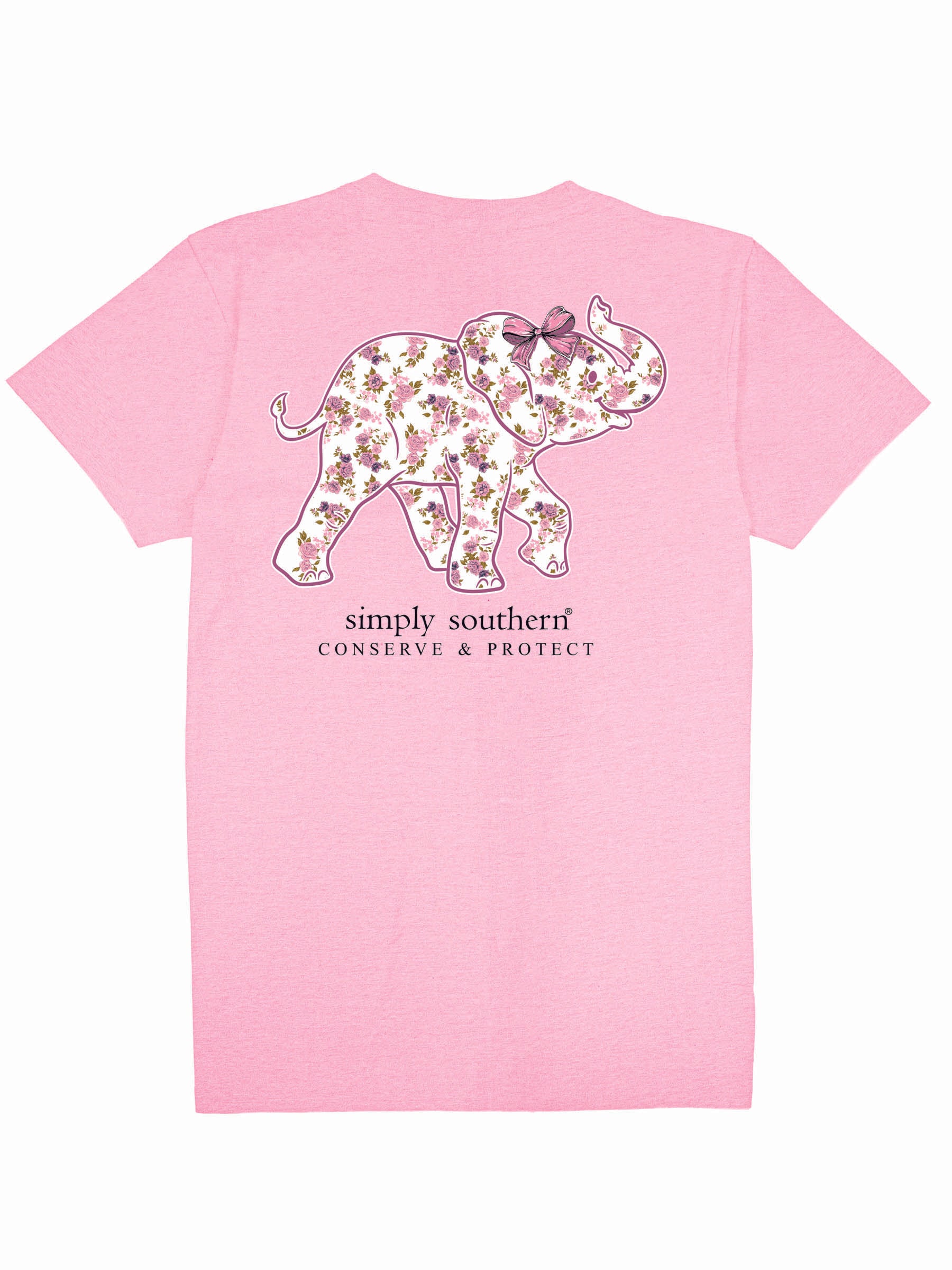 Simply Southern Women’s Rose Tracking Elephant Short Sleeve Graphic T-Shirt Back View