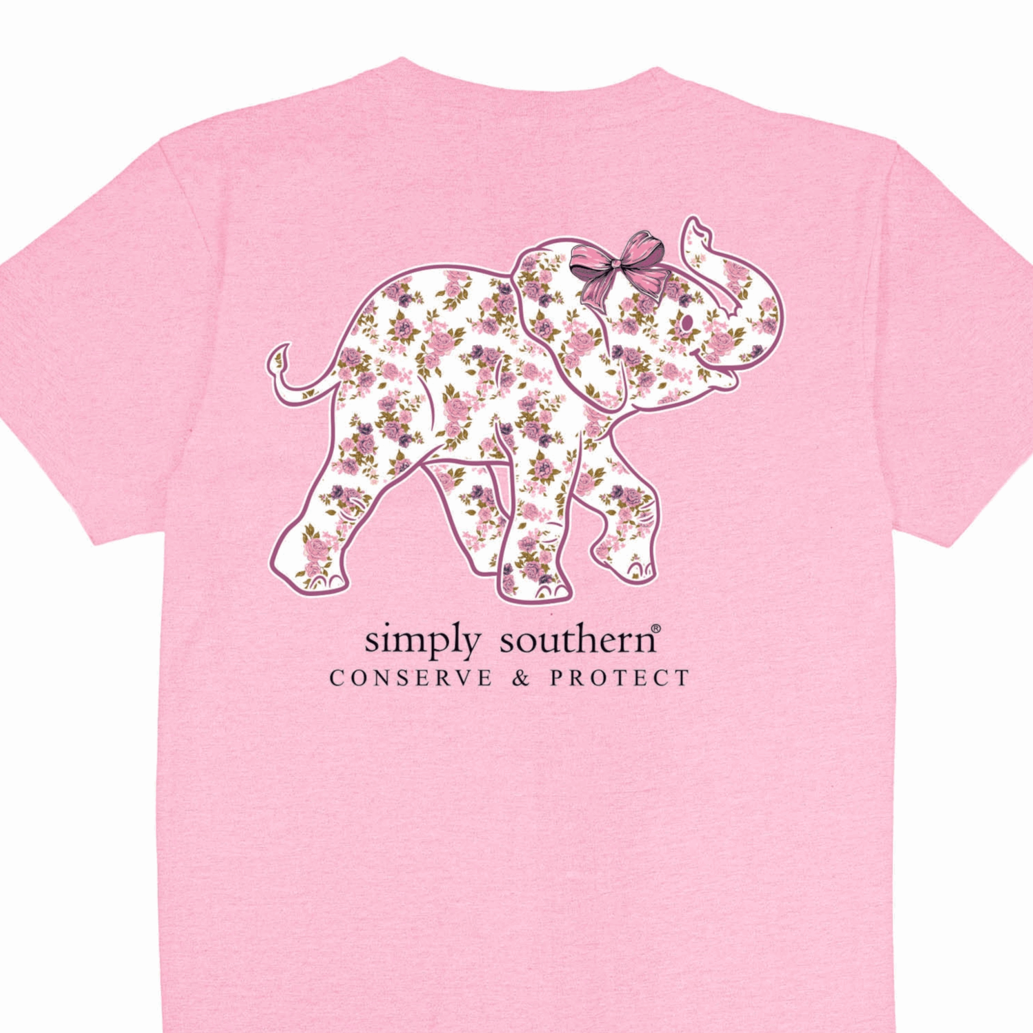 Simply Southern Women’s Rose Tracking Elephant Short Sleeve Graphic T-Shirt