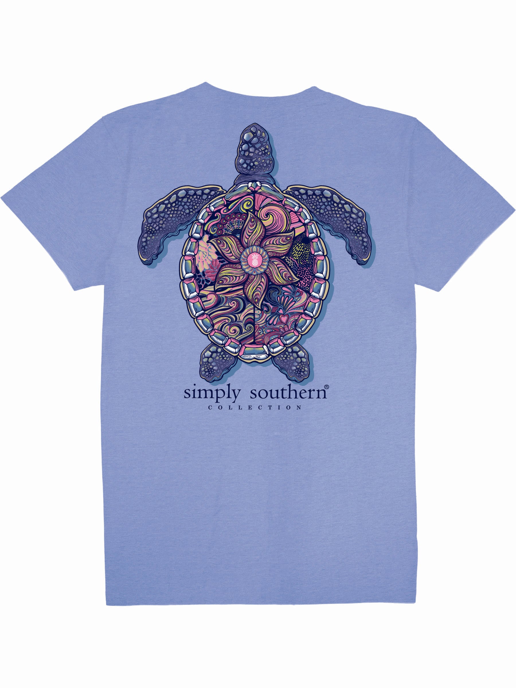 Simply Southern Women’s Mandela Tracking Turtle Short Sleeve Graphic T-Shirt Back View