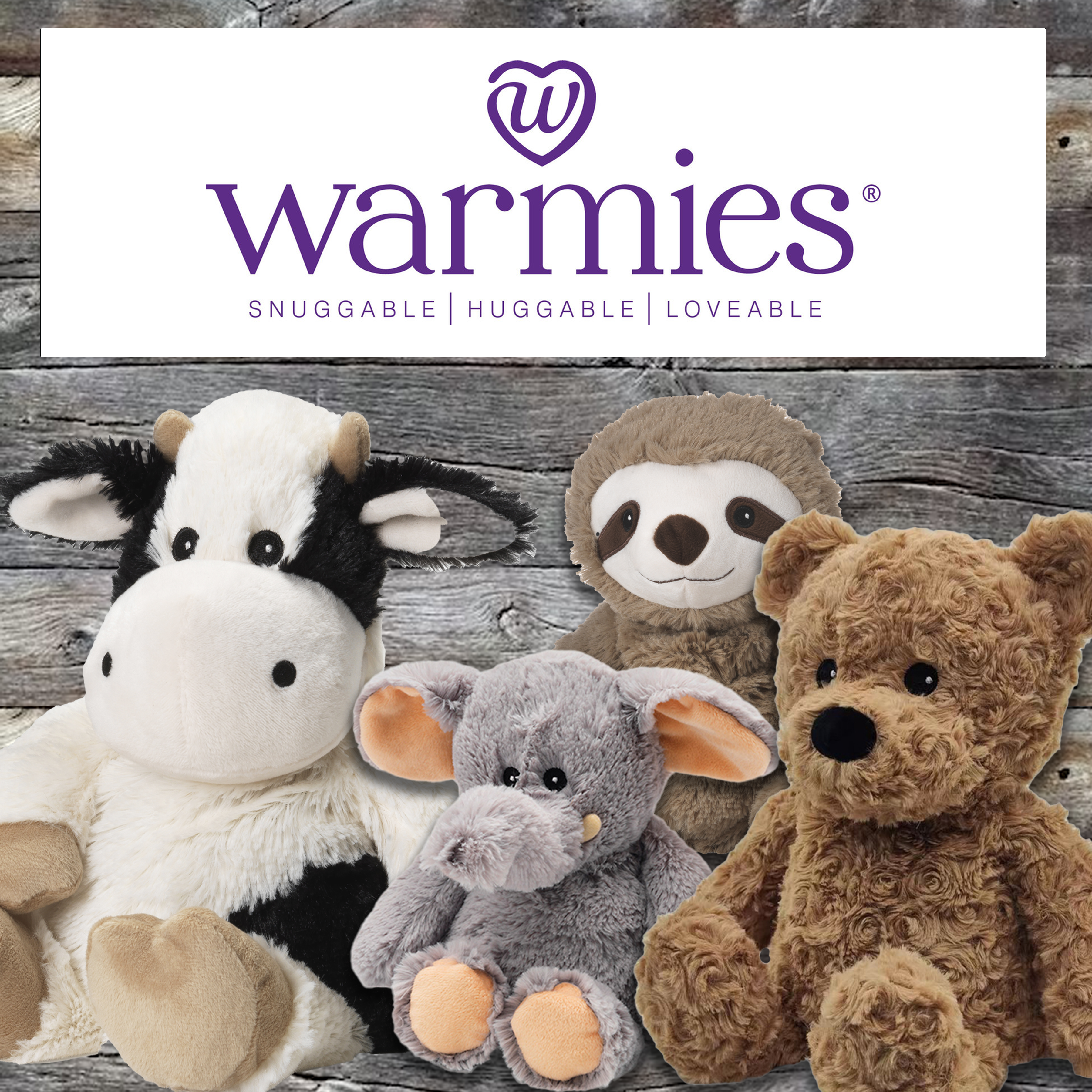 Soft Warmies stuffed animals offering soothing heat and lavender aromatherapy.