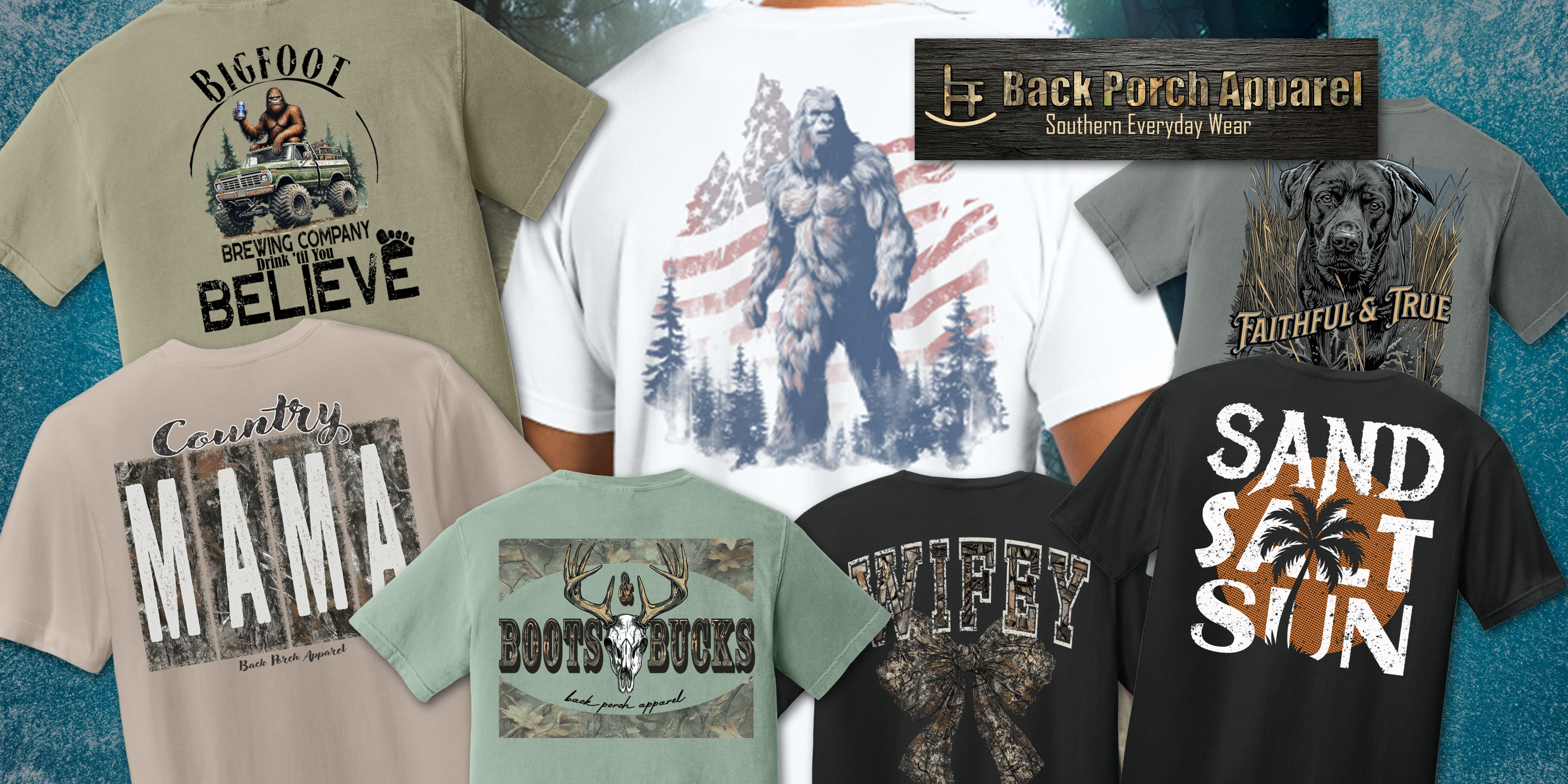 Back Porch Apparel casual T-shirts, hoodies, and hats inspired by laid-back Americana style