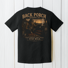 Bigfoot BBQ pitmaster graphic t-shirt on Comfort Colors garment-dyed tee featuring Sasquatch smoking barbecue full shirt