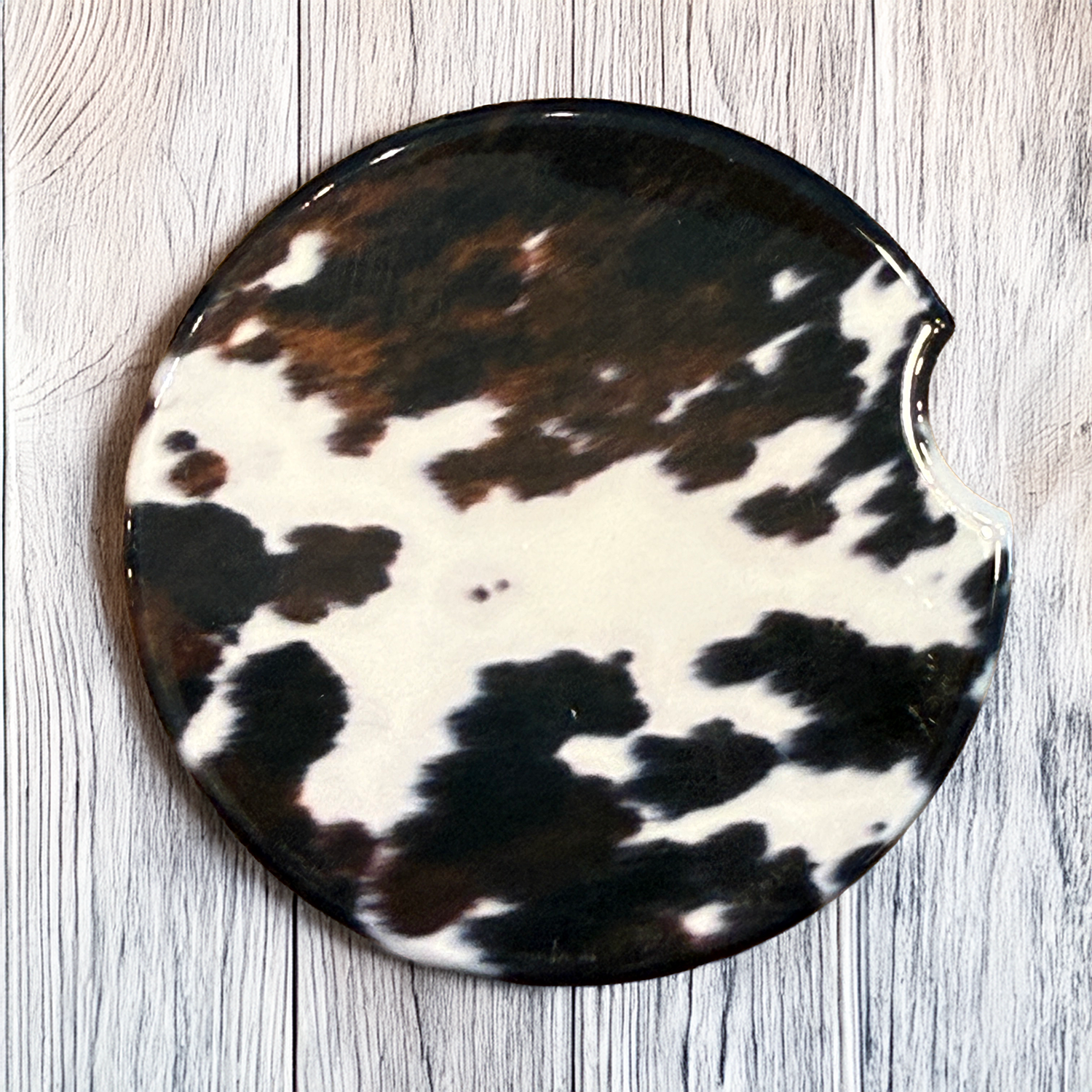 Cow Print Ceramic Car Coaster