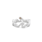 Sterling Silver Doube Wave Eternity Diamond Ring