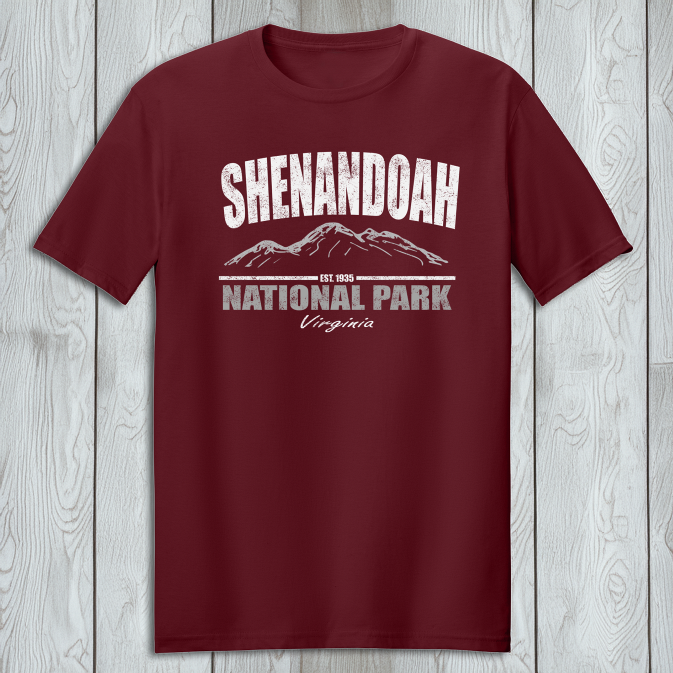 Shenandoah National Park T-Shirt in Garnet