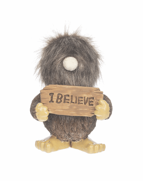 Believer's Bigfoot Figurine: 5.5" Tall with 'I Believe' Sign