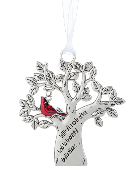 Beautiful Destinations Tree Ornament with Cardinal - Inspirational Décor Accent