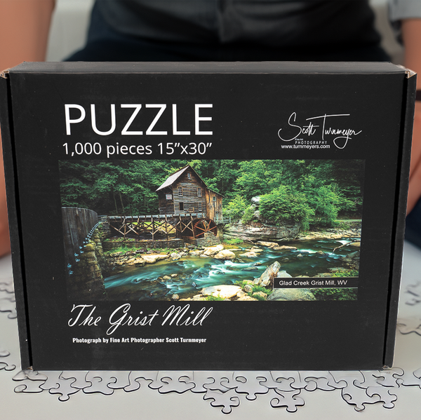 Babcock State Park The Grist Mill 1,000-Piece Jigsaw Puzzle by Scott Turnmeyer