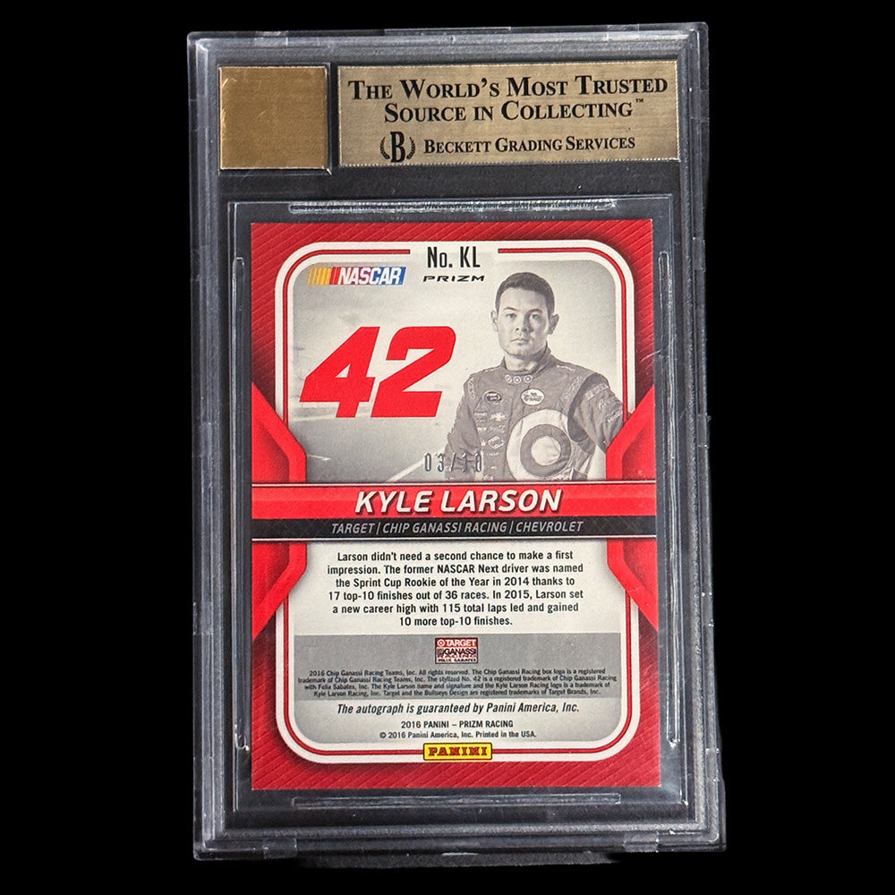 2016 Panini Prizm Gold Kyle Larson Auto BGS 9.5/10 – Gem Mint