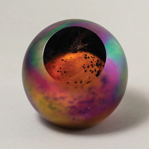 Mars Hand Blown Glass Celestial Paperweight