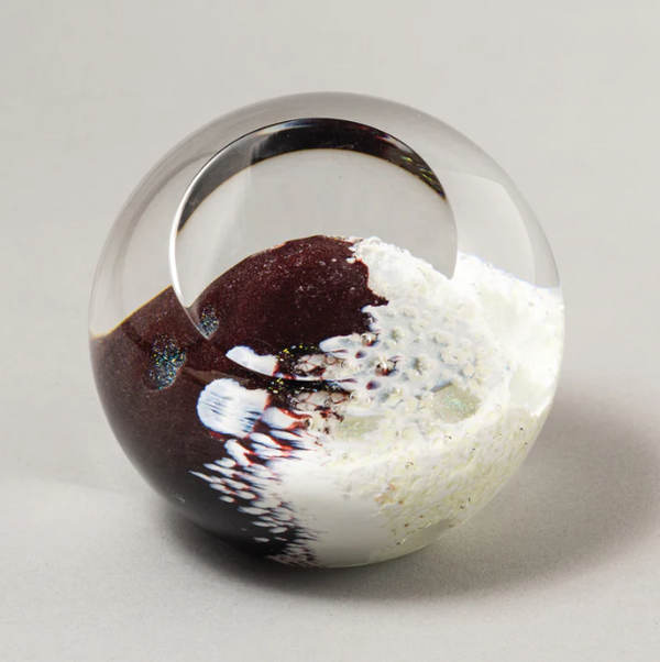 Planet Mercury Hand Blown Glass Celestial Paperweight