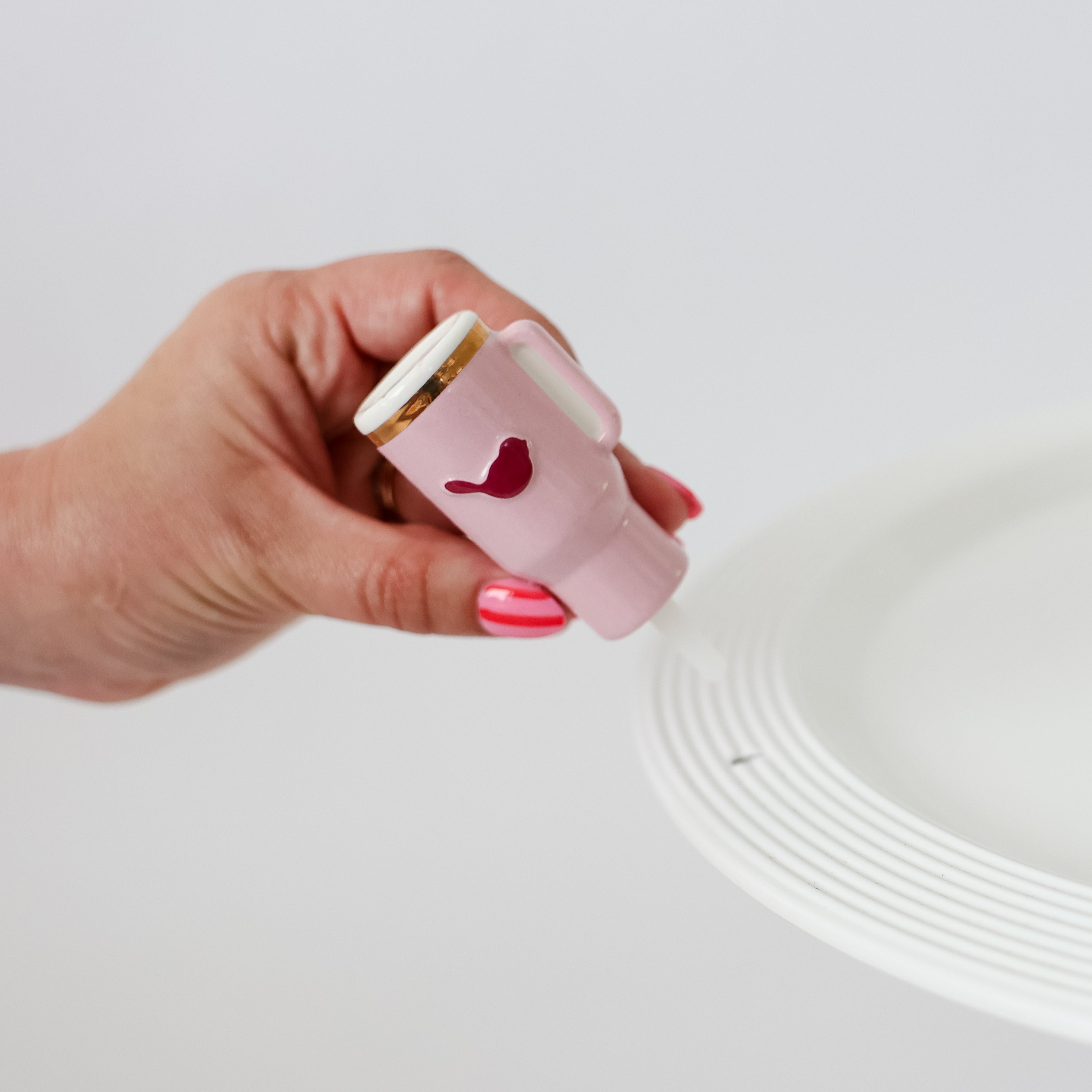 Nora Fleming Pink Tumbler Mini