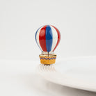 Nora Fleming Red White and Balloon hot air balloon mini on Nora Fleming platter