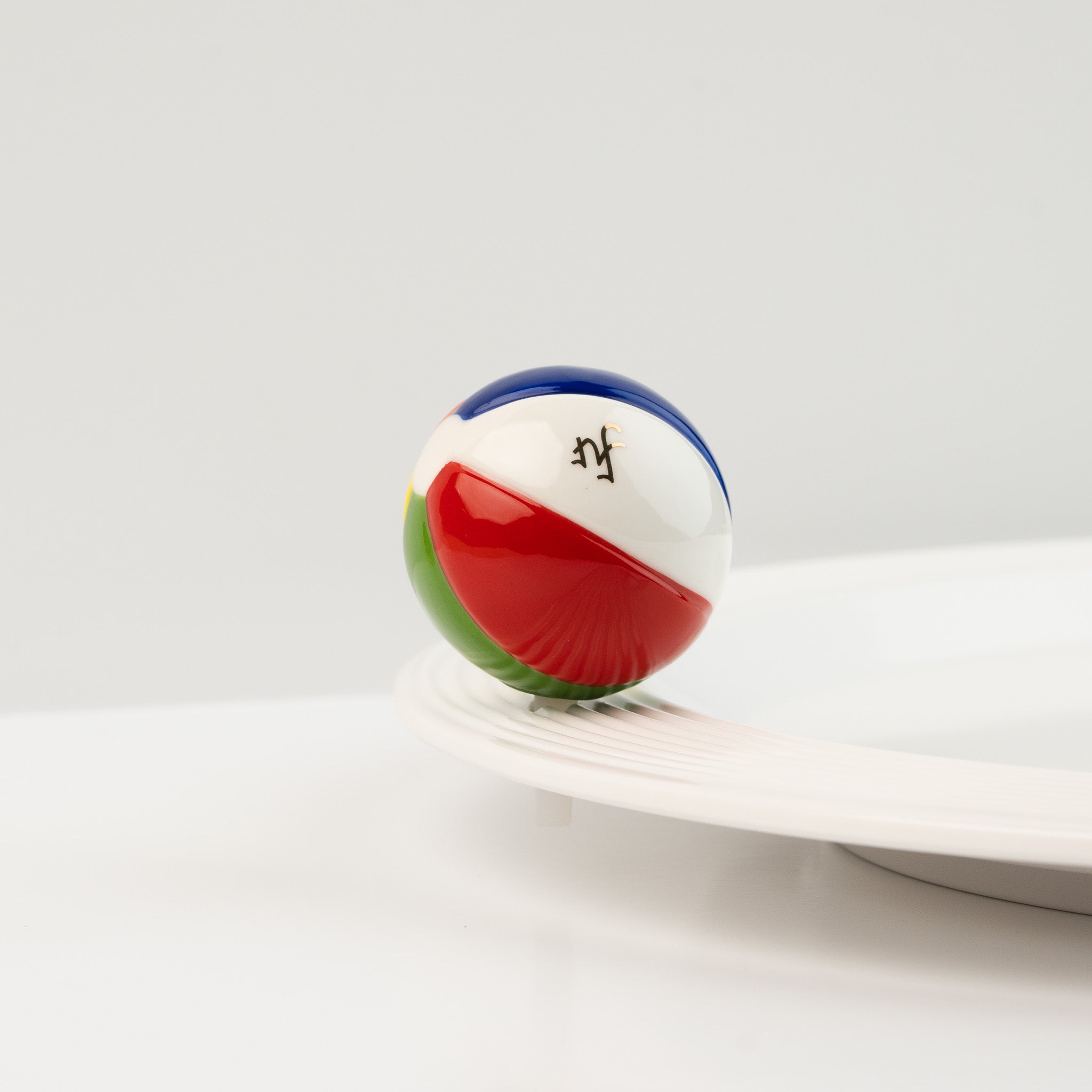 Front view of the Nora Fleming Beach, Please! Mini showcasing bright beach ball details and vibrant summer colors