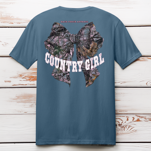Pink Camouflage Bow Country Girl Short Sleeve T-Shirt