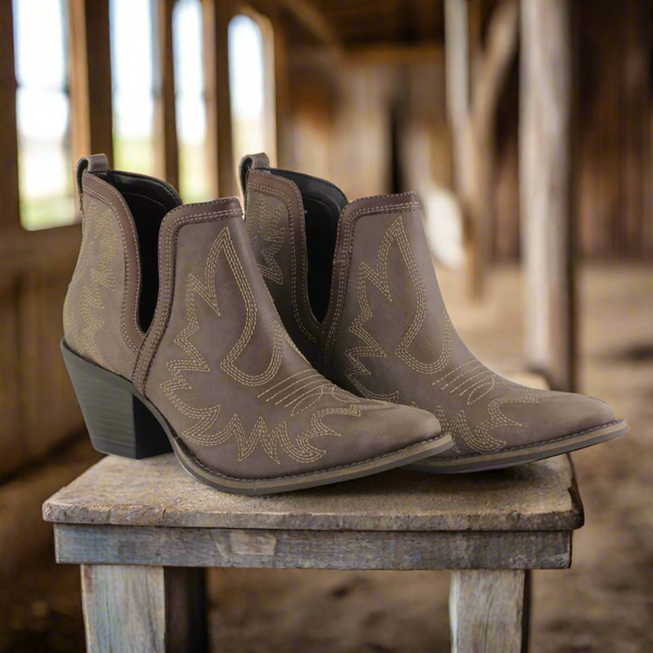 Frumpy Booties Leather Hand Tooled Boots