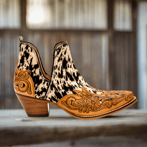 Myra Bag West Street Western Hand Tooled Leather Booties Ankle Boots