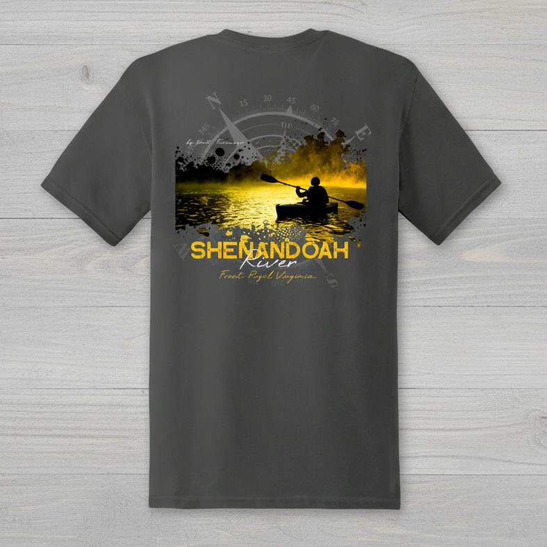 Shenandoah River Virginia t-shirt with kayaking photo by Scott Turnmeyer at Turnmeyers