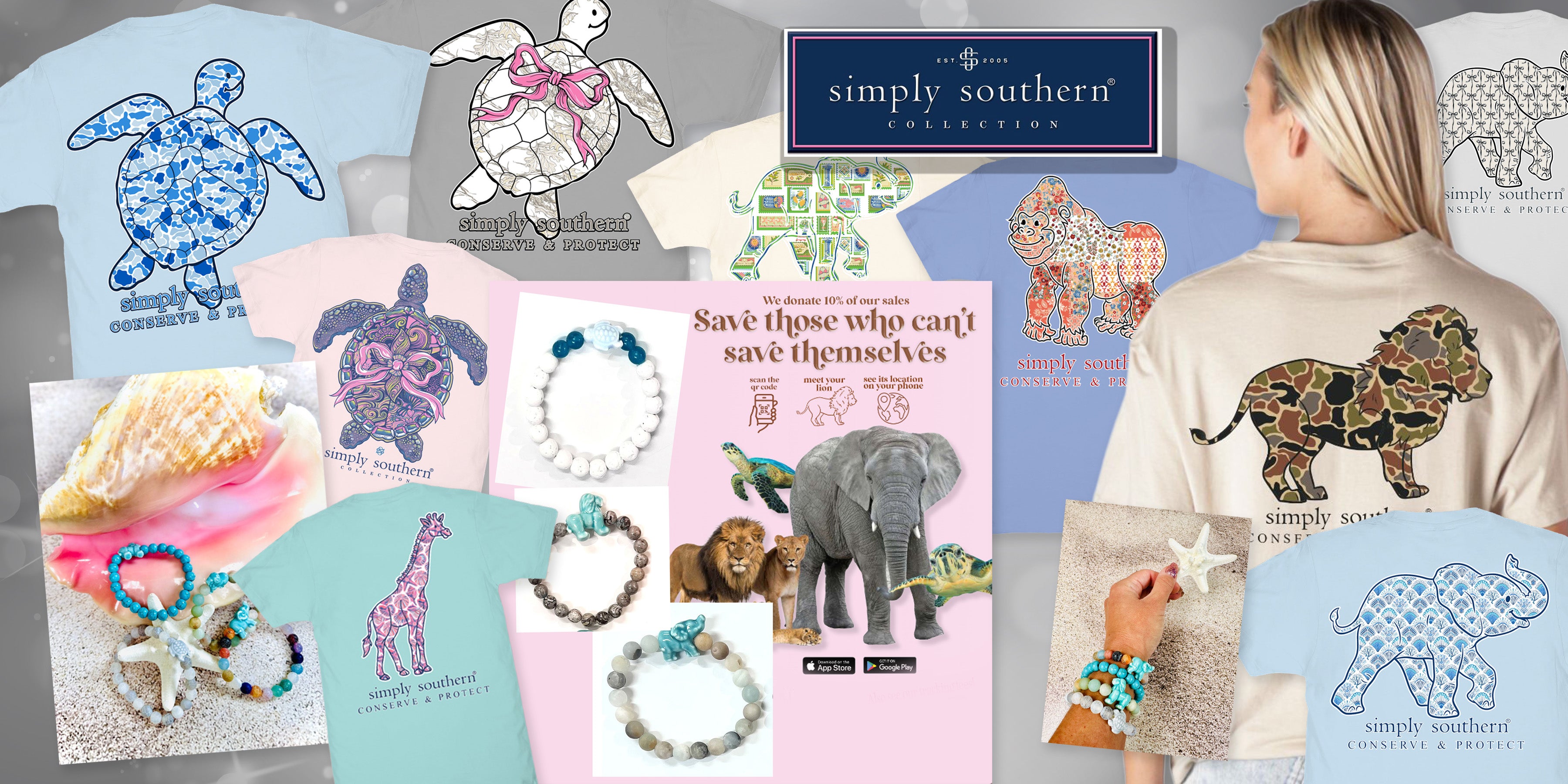 Simply Southern Animal Tracking Bracelets and Tshirts