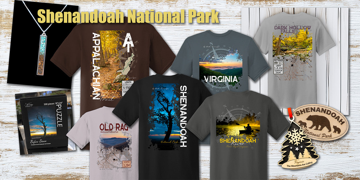 Shenandoah National Park scenic view featuring Blue Ridge Mountains and Skyline Drive landscapes.