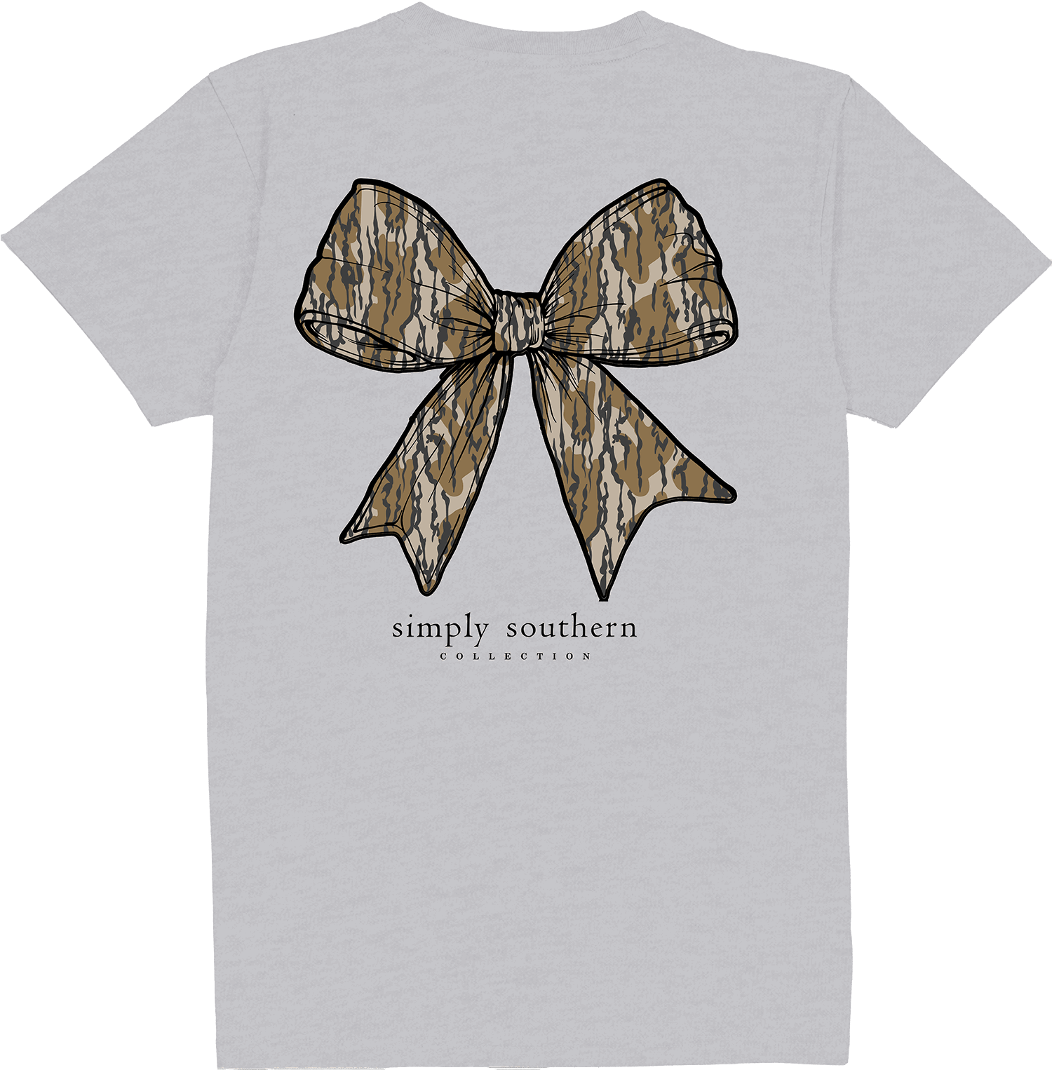 Simply Southern Women’s Camouflage Bow Short Sleeve Graphic T-Shirt Back View