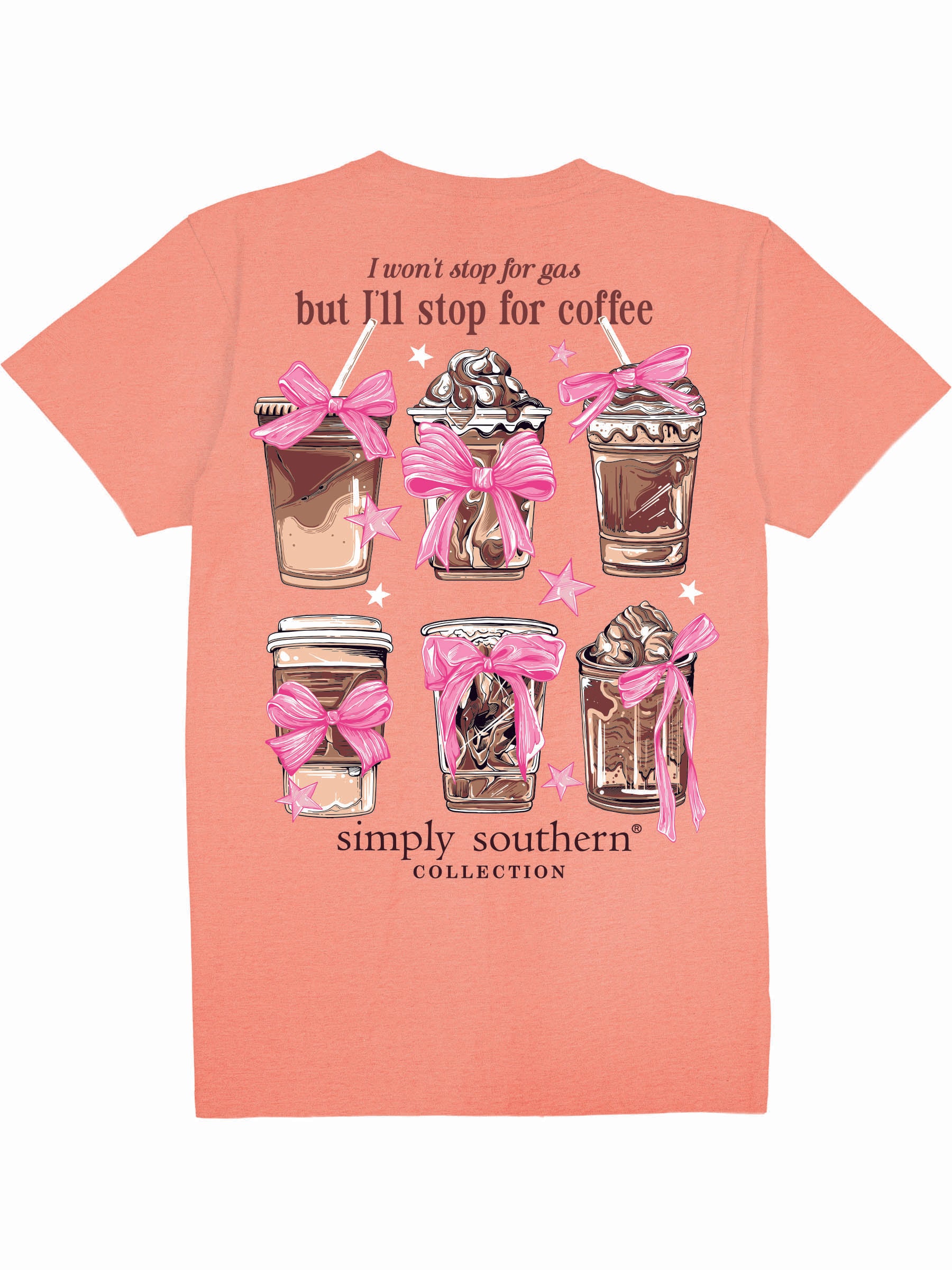 Simply Southern Women’s Will Only Stop For Coffee Graphic T-Shirt Back View