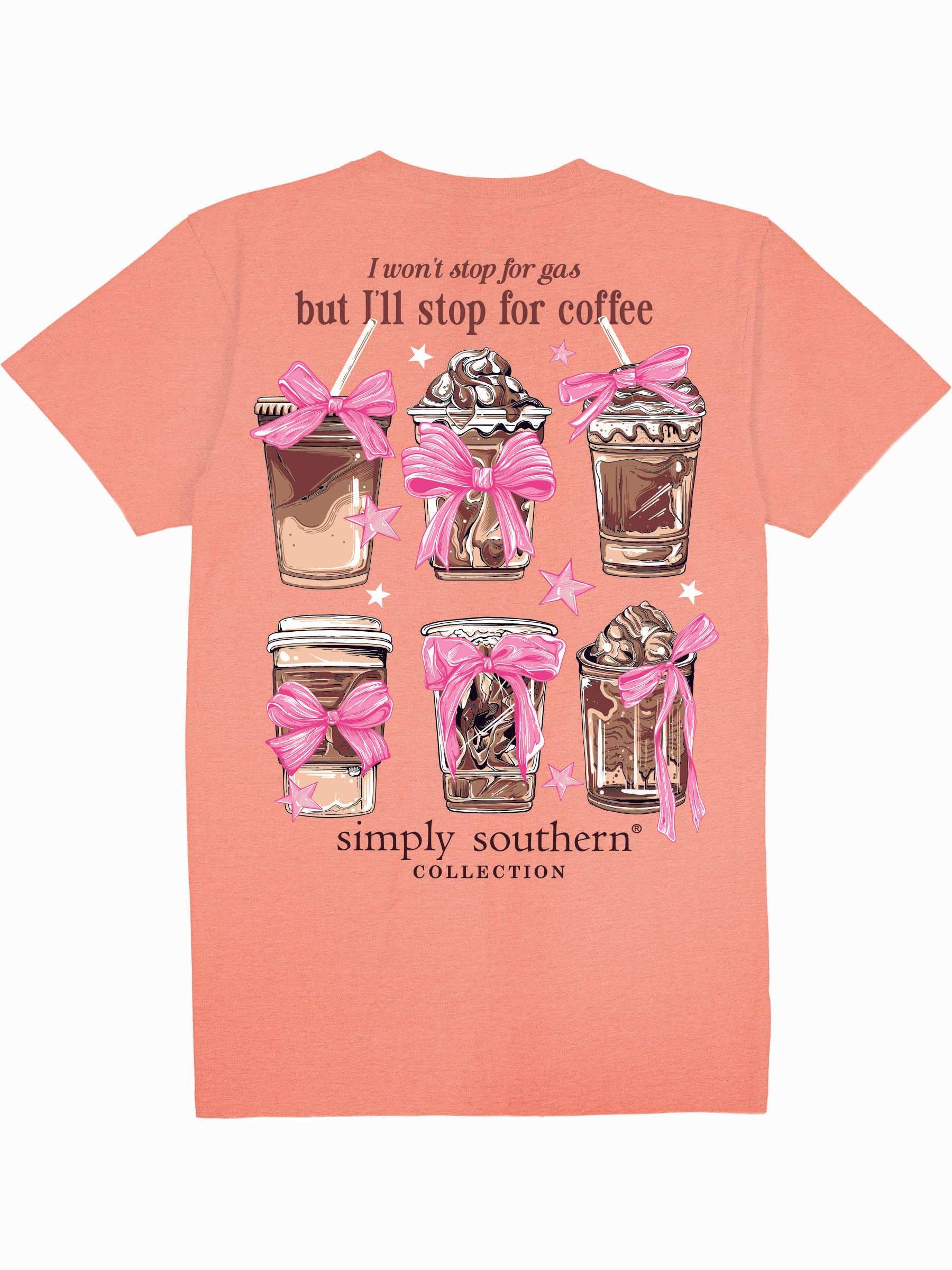 Simply Southern Women’s Will Only Stop For Coffee Graphic T-Shirt Back View