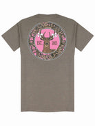 Simply Southern Women’s Outdoors Pink Camouflage Deer Graphic T-Shirt Back View