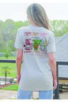 Simply Southern Women’s Happy Everything Short Sleeve Graphic T-Shirt Model View